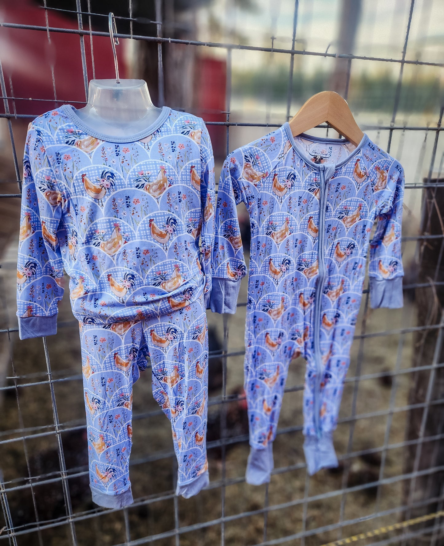 Cottage Chickens Bamboo Romper Pajamas