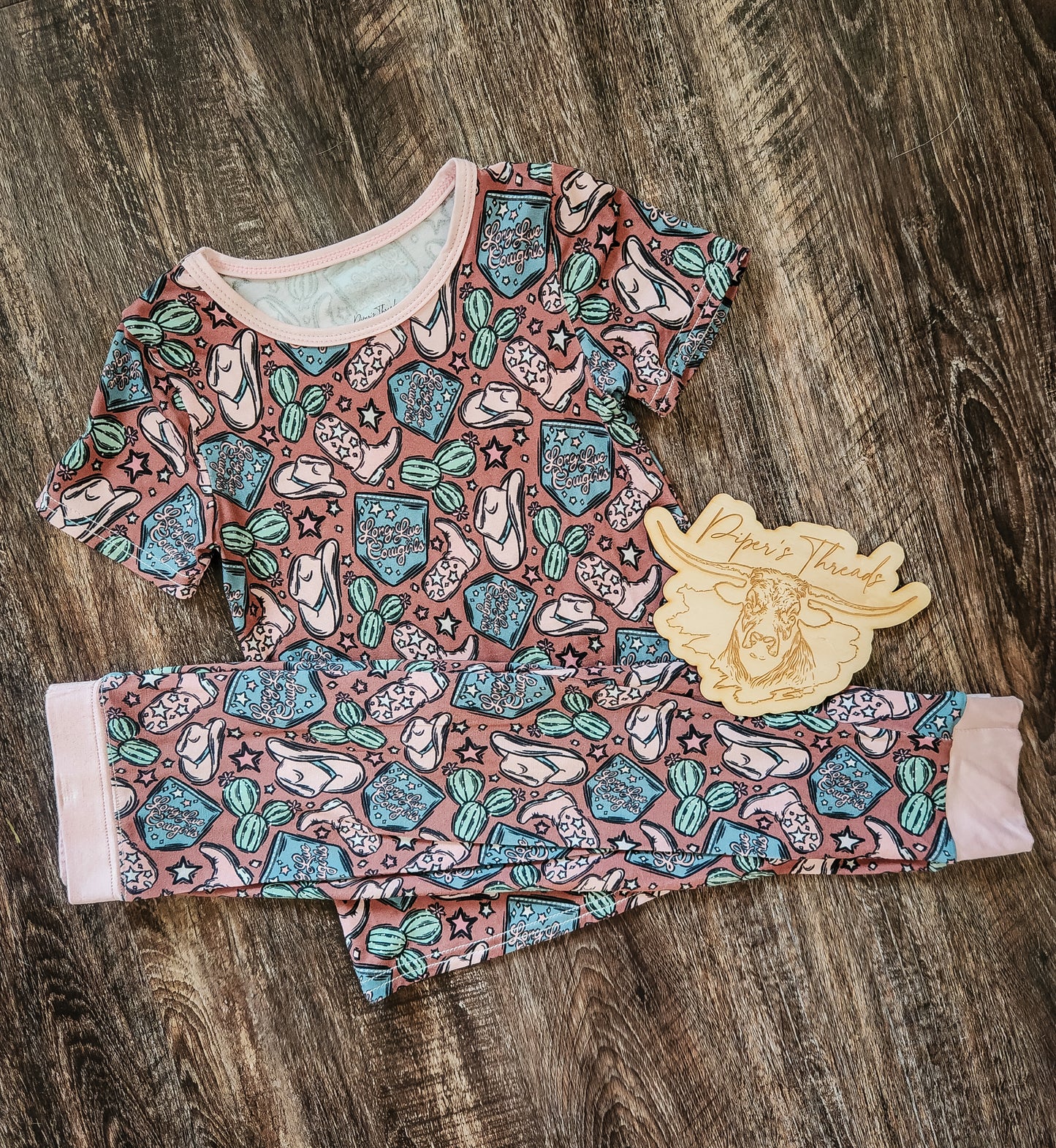 Long Live Cowgirls Short Sleeve Bamboo Two Piece Pajamas