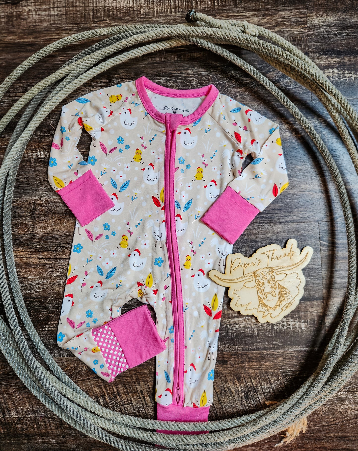 Lil Chicks Bamboo Romper Pajamas