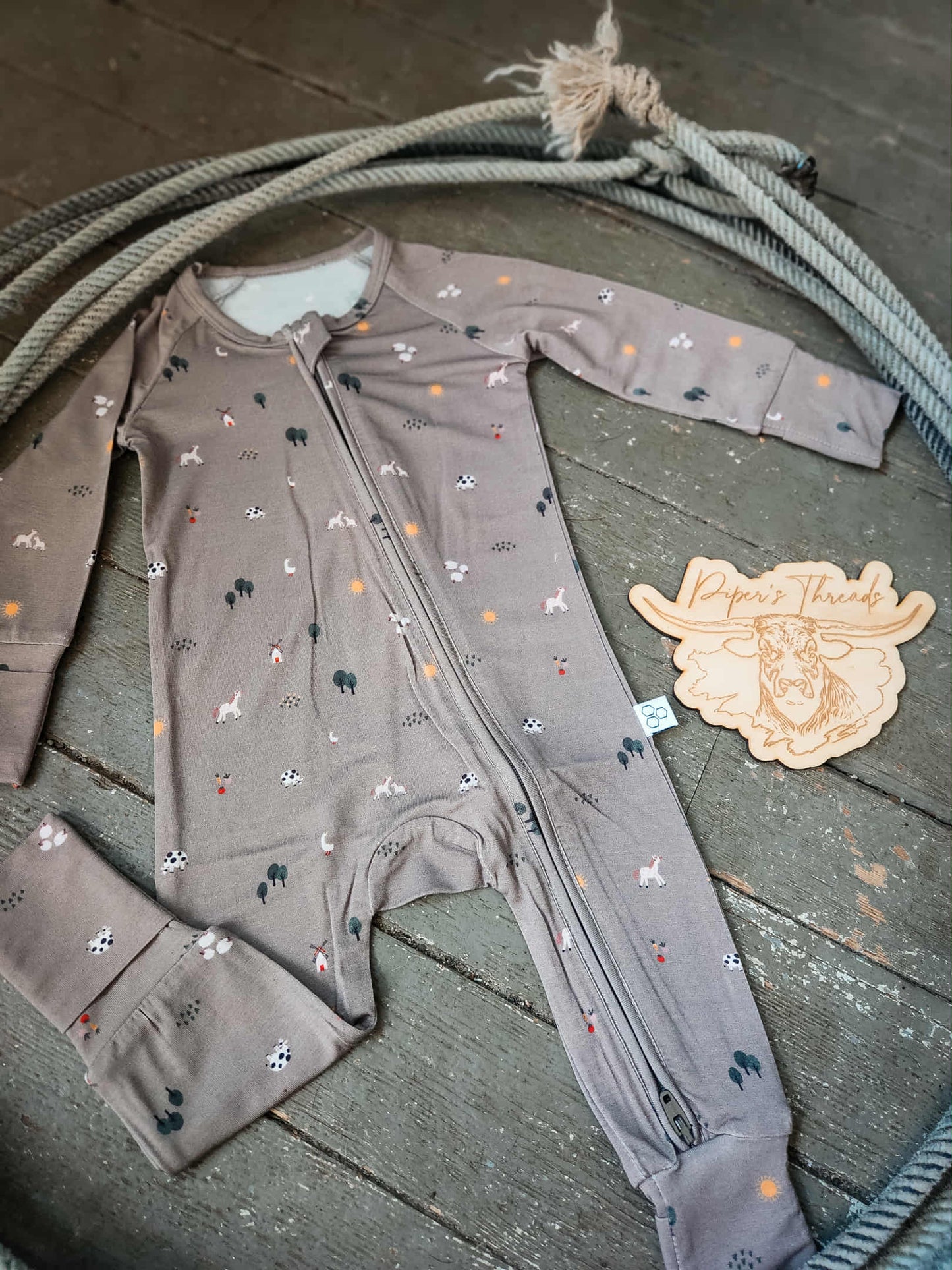 Barnyard Romper Bamboo Pajamas