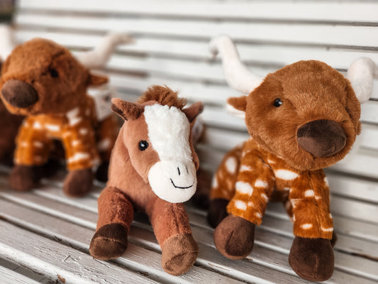 Longhorn Cow & Horse Plushies