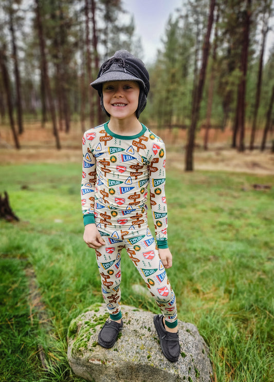 Camping Bamboo Pajamas Two Piece