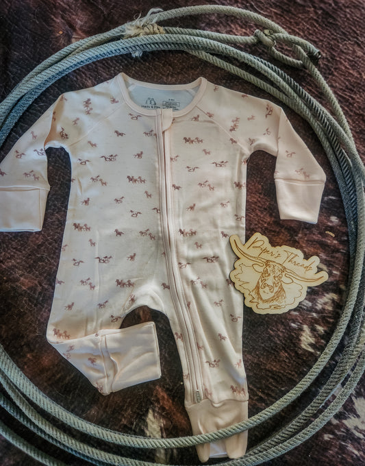 Wild Horses Bamboo/Organic Cotton Pajamas Romper