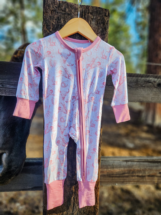 Rodeo Pink Bamboo Pajamas Romper