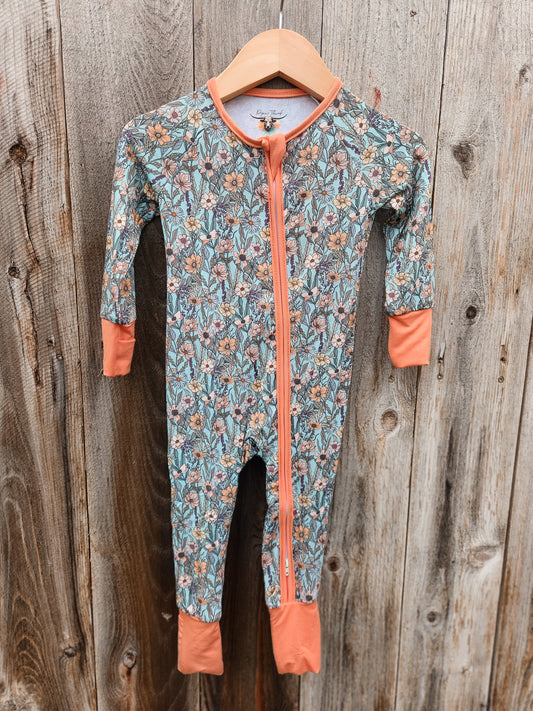 Spring Wildflower Bamboo Romper Pajamas
