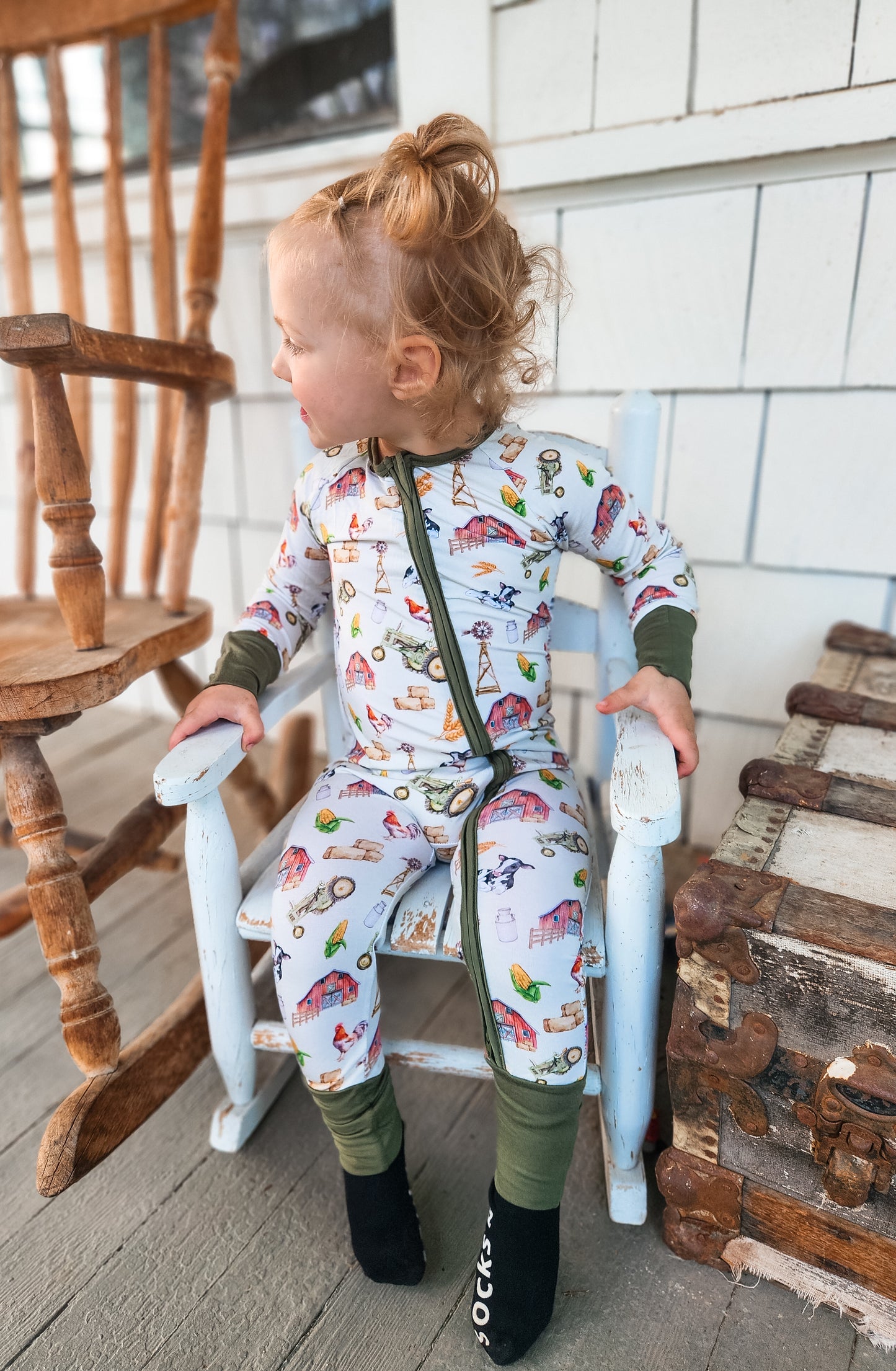 Farm Bamboo Romper Pajamas
