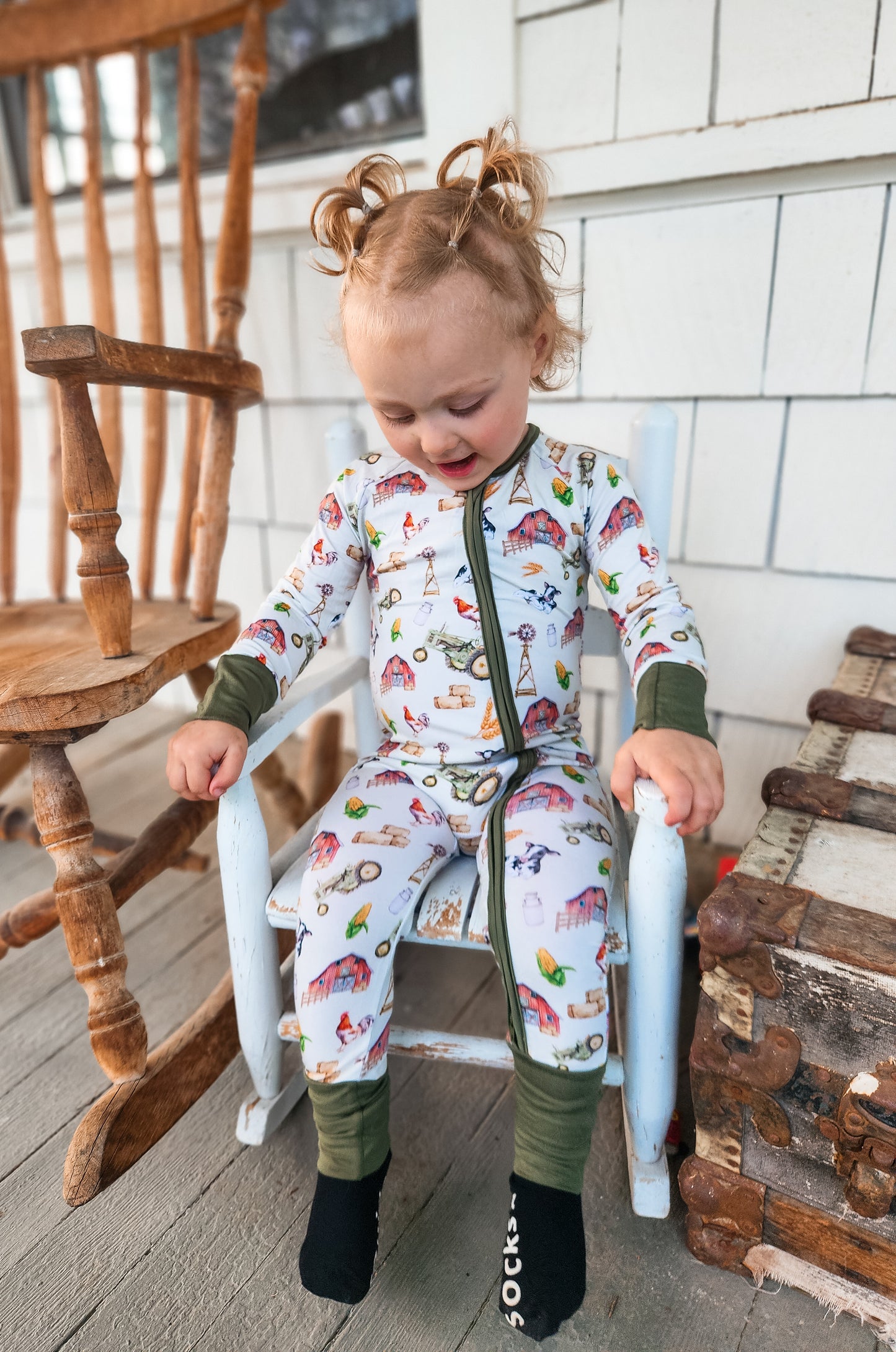 Farm Bamboo Romper Pajamas