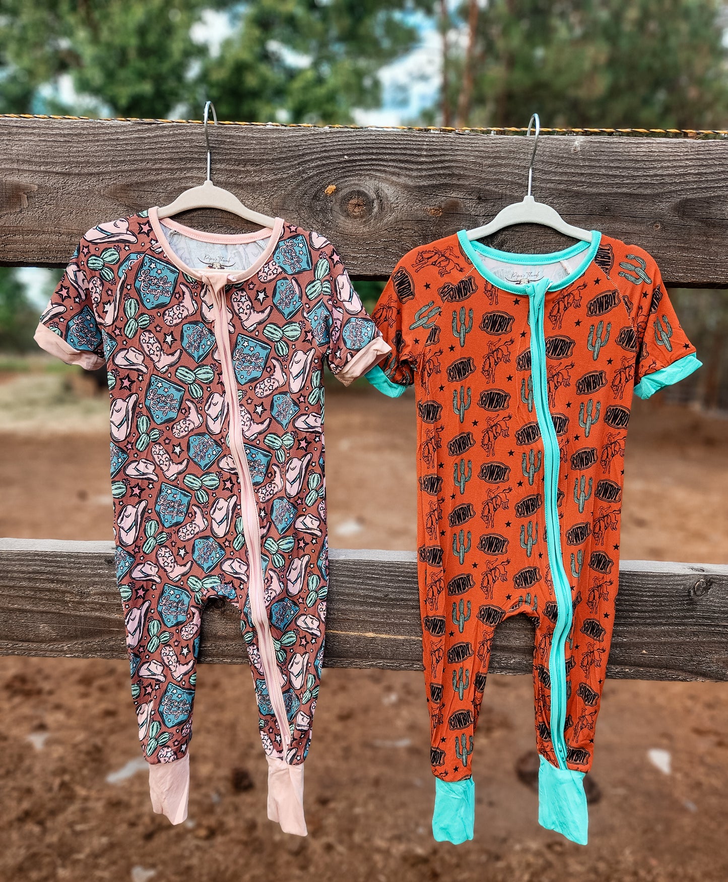 Long Live Cowgirls Short Sleeve Bamboo Romper Pajamas