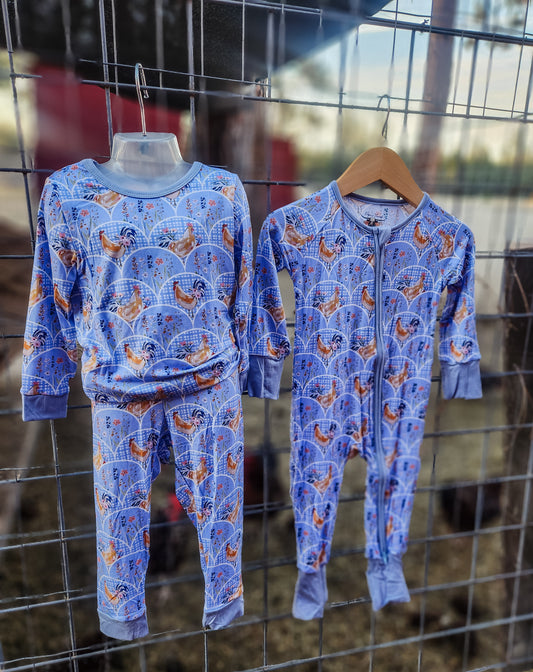Cottage Chickens Bamboo Romper Pajamas