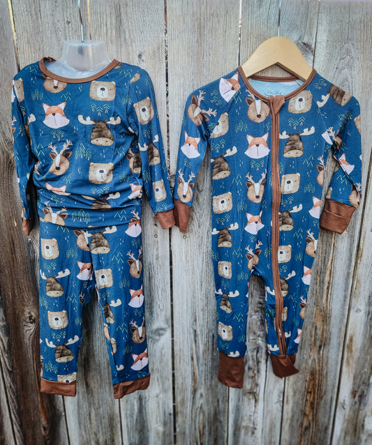 Woodland Friends Bamboo Romper Pajamas