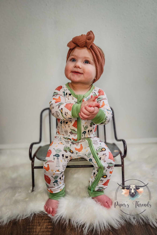 Farm Bamboo Romper Pajamas