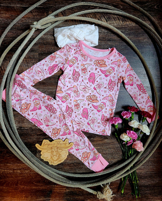 Yee Haw Cowgirl Two Piece Bamboo Pajamas