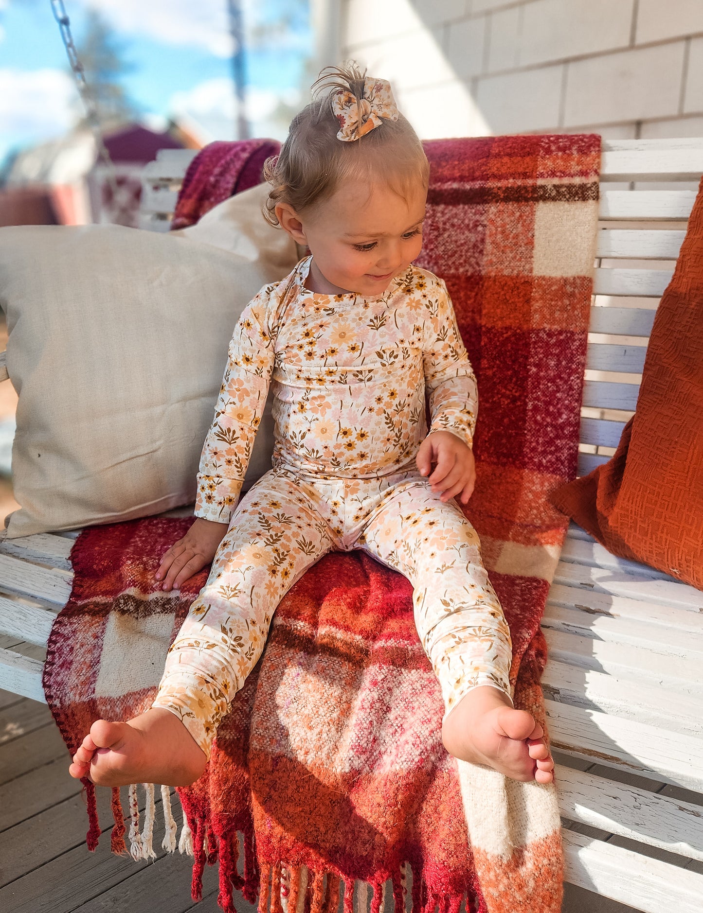 Flower Fields Two Piece Bamboo Pajamas