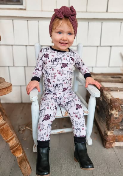 Cowgirl Collage Two Piece Bamboo Pajamas