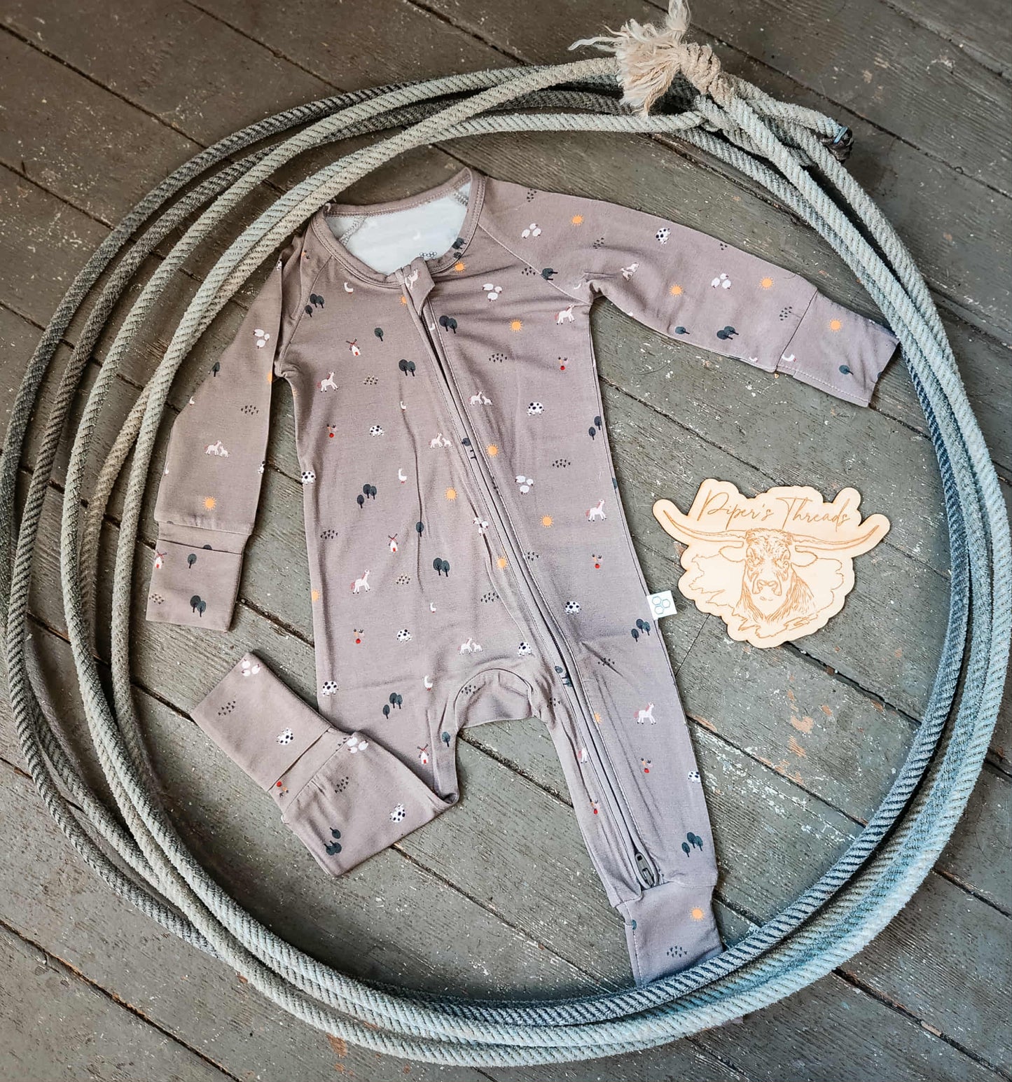 Barnyard Romper Bamboo Pajamas